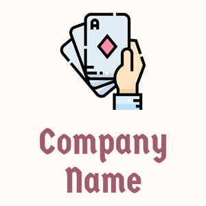 Playing cards logo on a beige background - Juegos & Entretenimiento