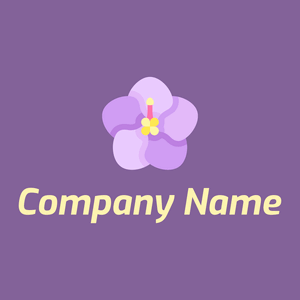 Blooming African violet logo on a Deluge background - Medio ambiente & Ecología