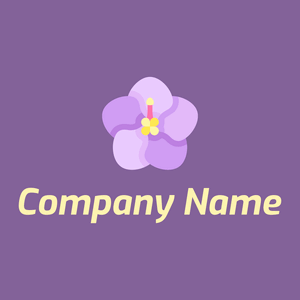 Blooming African violet logo on a Deluge background - Milieu & Ecologie
