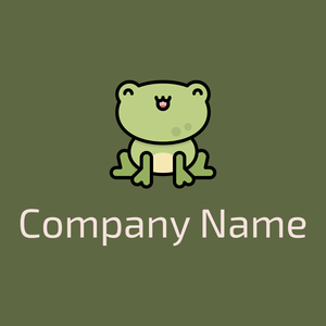 Frog logo on a Woodland background - Abstrait