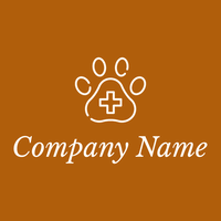 Veterinary logo on a Rust background - Animais e Pets