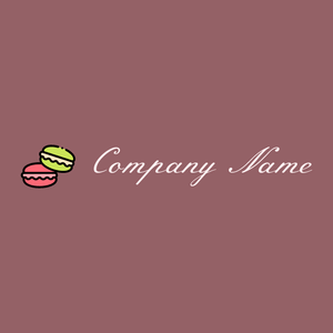 Macarons logo on a Copper Rose background - Alimentos & Bebidas