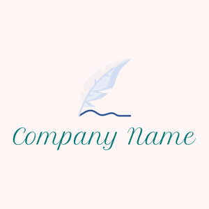 Feather pen logo on a Snow background - Abstrait