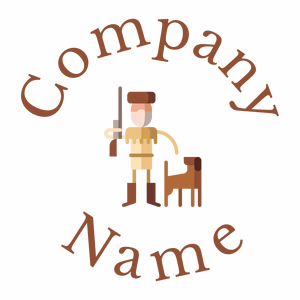 Hunter and dog logo on a white background - Sport