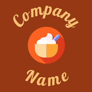 Frozen yogurt logo on a Saddle Brown background - Essen & Trinken