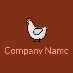 Soft Peach Chicken on a Falu Red background - Animali & Cuccioli