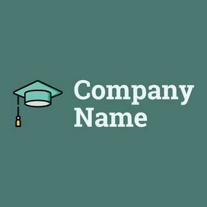 Green mortarboard logo on dark green background - Educación