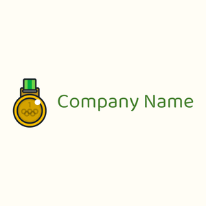 Olympic medal logo on a Floral White background - Abstract