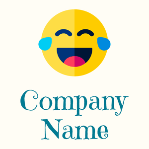 Laughing logo on a Floral White background - Abstrait