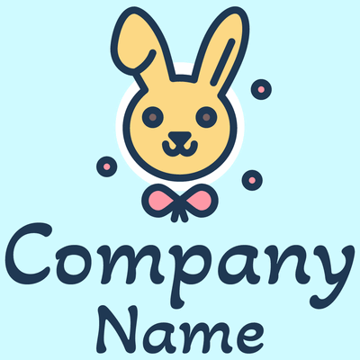 Cute rabbit with bow logo  - Animals & Pets