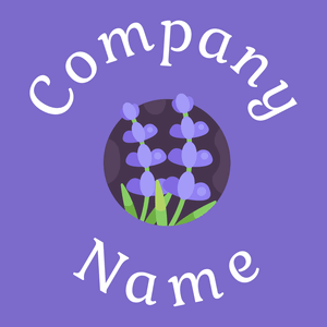Lavender logo on a True V background - Blumen