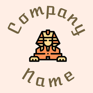 Great sphinx of giza logo on a Seashell background - Abstracto