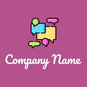 Bubble chat logo on a Royal Heath background - Communicações