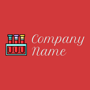 Blood tube logo on a Persian Red background - Indústrias