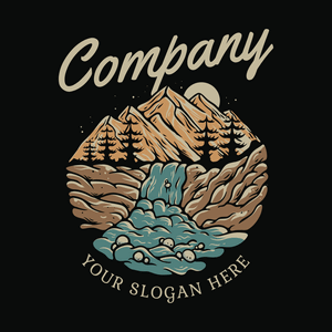 mountain stream nature logo - Environnement & Écologie