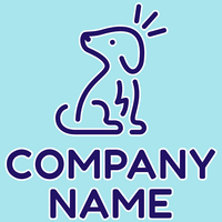 Logotipo perro sorprendido azul - Animales & Animales de compañía Logotipo