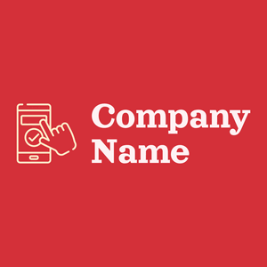 Booking logo on a Persian Red background - Computer