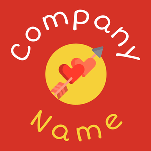 Cupid logo on a Alizarin background - Computer