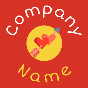 Cupid logo on a Alizarin background - Rencontre