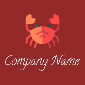Crab logo on a Bright Red background - Animais e Pets