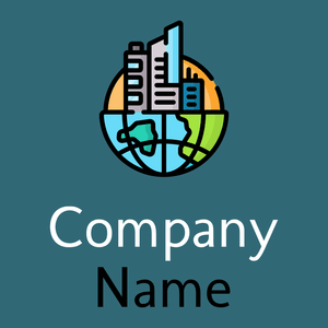 Building logo on a Blumine background - Negócios & Consultoria