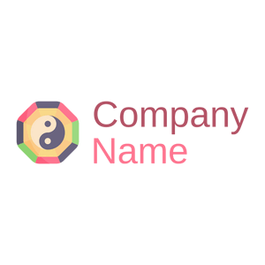 Bagua mirror logo on a White background - Abstrait