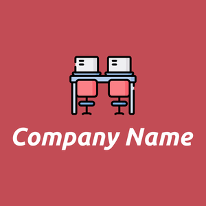 Coworking logo on a Fuzzy Wuzzy Brown background - Negócios & Consultoria