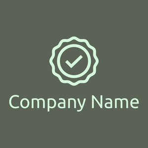 Verification logo on a Battleship Grey background - Abstrato