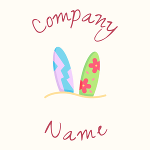 Sulu Surfboard on a Floral White background - Reizen & Hotel