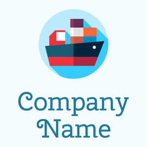 Cargo ship logo on a Alice Blue background - Abstrait