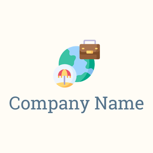 Travel logo on a Floral White background - Zakelijk & Consulting
