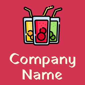 Drink logo on a Brick Red background - Comida & Bebida