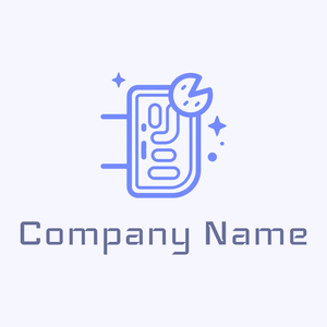 Neon logo on a Ghost White background - Abstrato