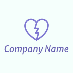 Broken heart logo on a Mint Cream background - Computer