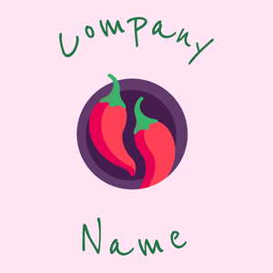 Chili pepper logo on a Lavender Blush background - Essen & Trinken
