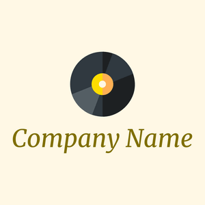 Vynil logo on a Corn Silk background - Abstracto