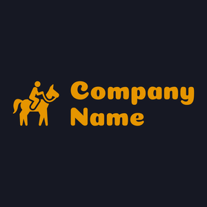 Horse riding logo on a Black Pearl background - Animales & Animales de compañía
