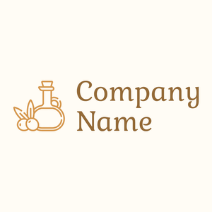 Outlined Orange Olive oil logo on a Floral White background - Agricultura