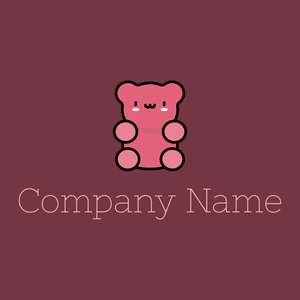Gummy bear logo on a Merlot background - Abstrakt