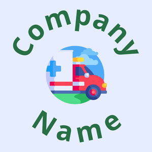Blue Ambulance on a Alice Blue background - Médicale & Pharmaceutique