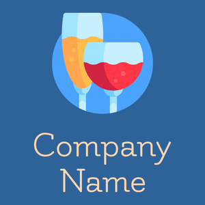 Drink logo on a Lochmara background - Comida & Bebida