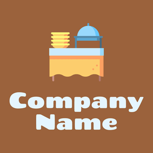 Catering buffet logo on a brown background - Essen & Trinken