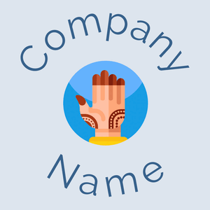 Henna logo on a Hawkes Blue background - Religión