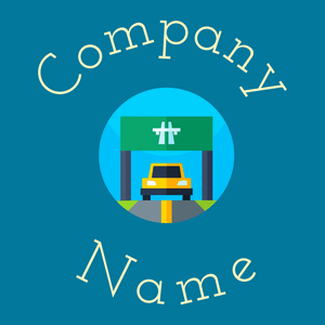 Highway logo on a Cerulean background - Automobile & Véhicule