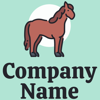 Logotipo Caballo en círculo - Animales & Animales de compañía Logotipo
