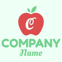 Logotipo de Apple rojo con letra - Niños & Guardería Logotipo