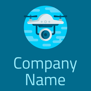 Deep Sky Blue Drone on a Teal background - Tecnologia