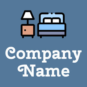 bed and table logo on a blue background - Voyage & Hotel