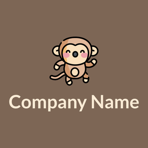 Monkey logo on a Roman Coffee background - Animali & Cuccioli