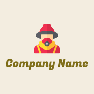 Firefighter on a Quarter Pearl Lusta background - Sicurezza